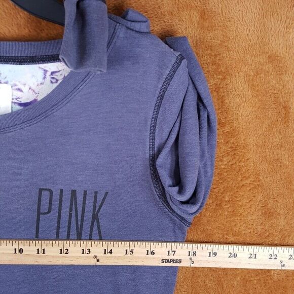 VICTORIA SECRET PINK Womens Top XS Gray Pullover Logo Long Sleeve Tee - Picture 5 of 7